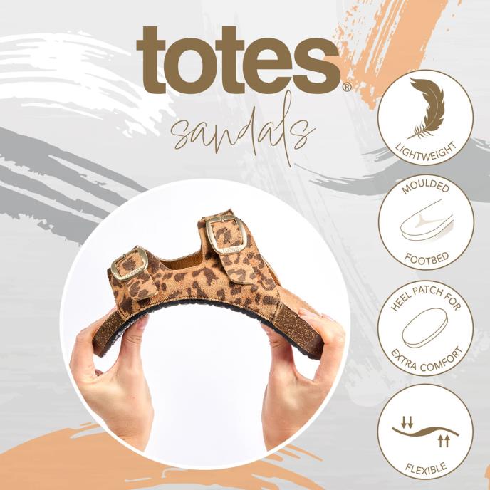 totes® Ladies Double Buckle Slider Animal Extra Image 6